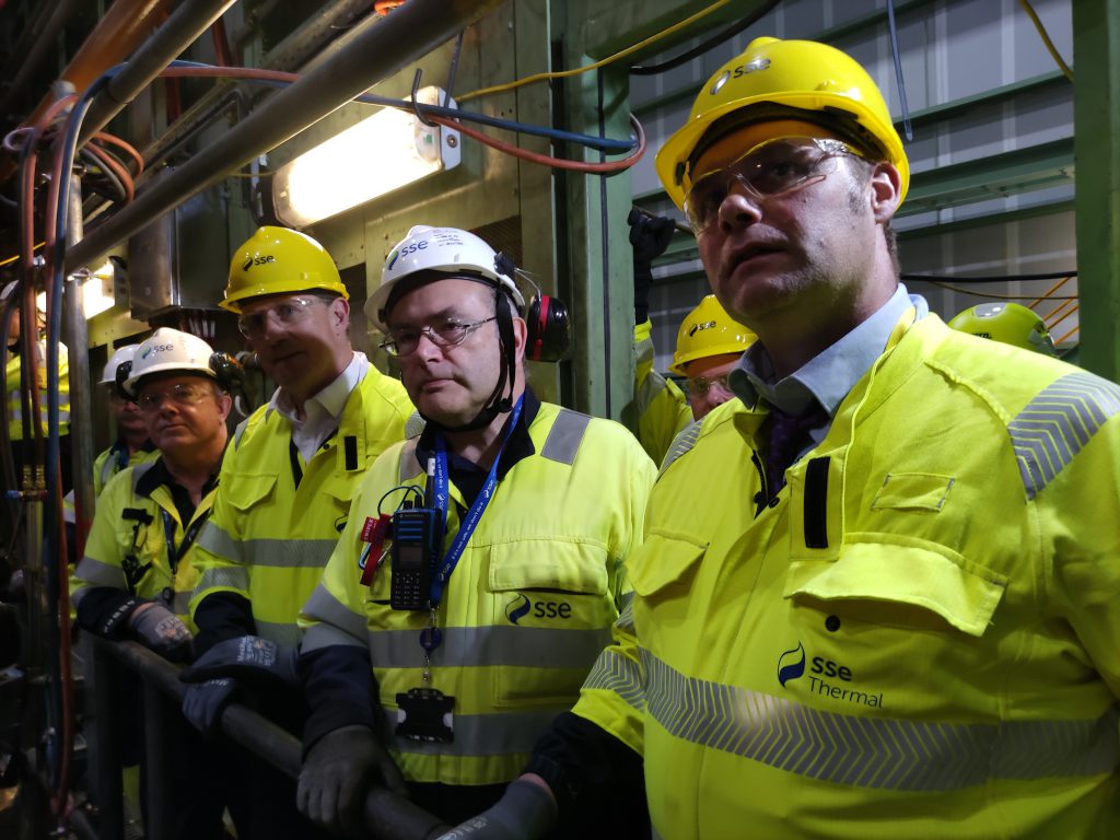 Marc Ó Cathasaigh with Minister Eamon Ryan at Great Island